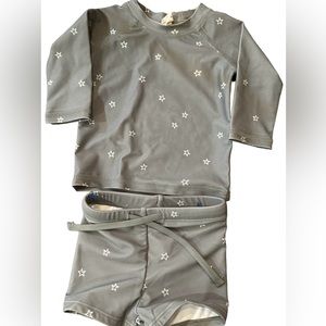 Quincy Mae rash guard and swim shorts